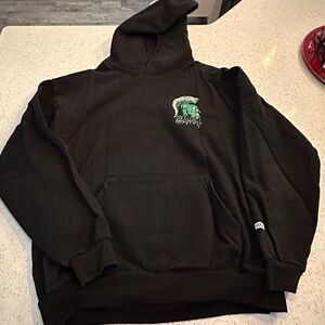 Sana Black Hoodie with Green Detail